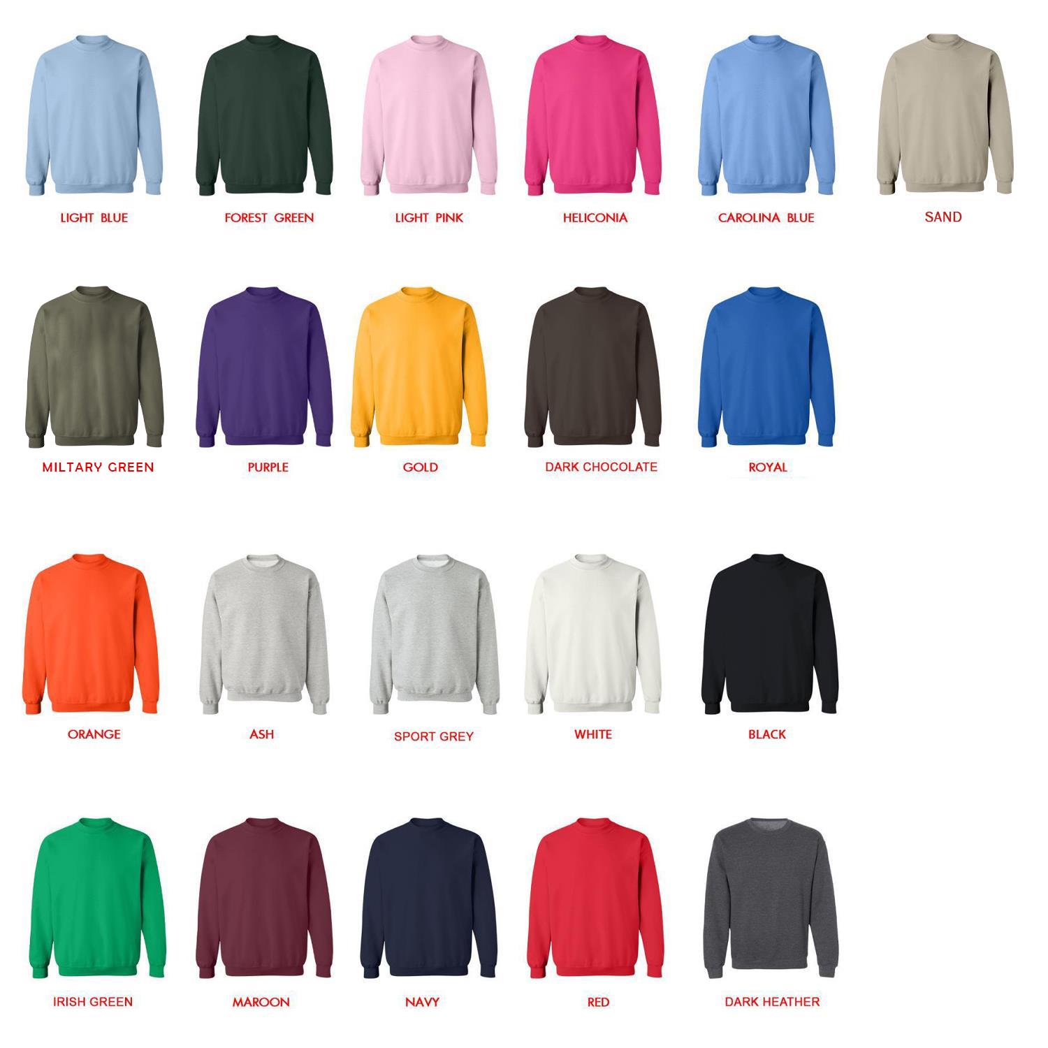 sweatshirt color chart - Gulch Band Store