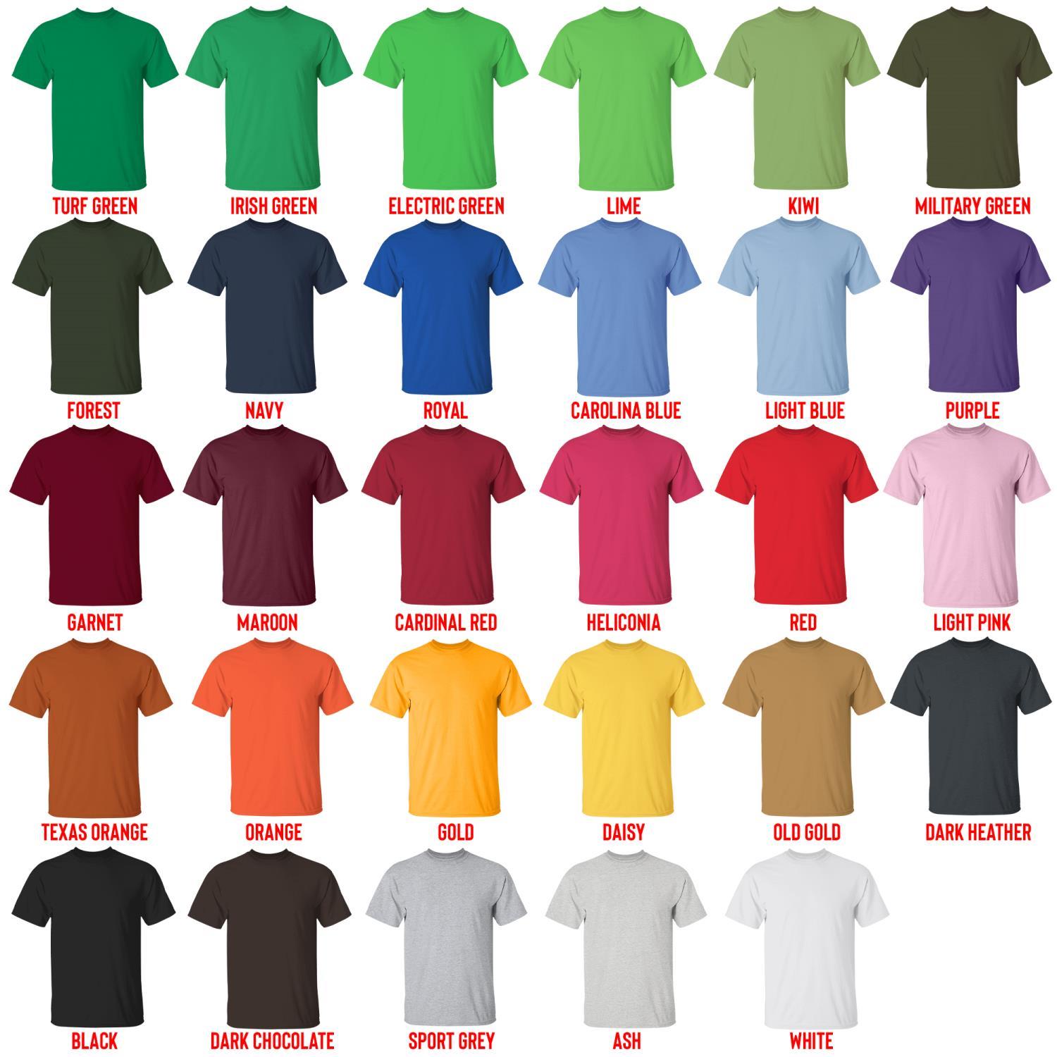 t shirt color chart - Gulch Band Store