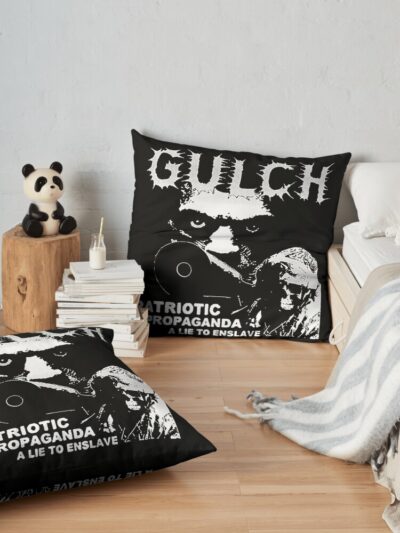 Gulch Patriotic Propaganda Throw Pillow Official Gulch Band Merch