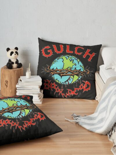 Best Artwork Logo Throw Pillow Official Gulch Band Merch