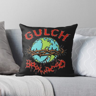 Best Artwork Logo Throw Pillow Official Gulch Band Merch